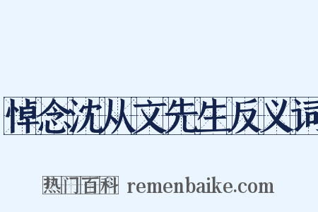 悼念沈从文先生反义词是什么意思的图片
